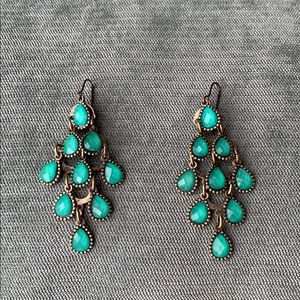 Caribbean Blue Dangle Earrings